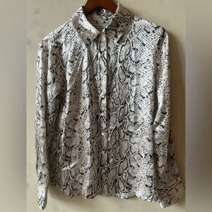 Reformation Monochrome Snakeskin Blouse